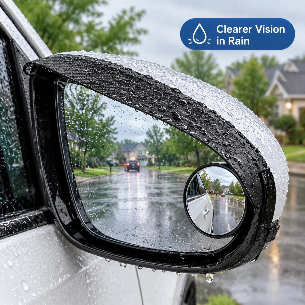 🚗 2-in-1 Side Mirror Rain Visor & Blind Spot Mirror – Clearer View in Any Weather