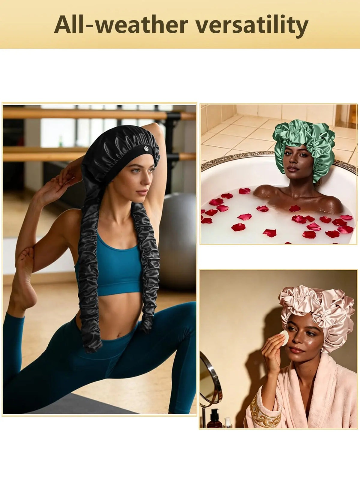 Long hair bonnet for sleep lounging skincare and home use