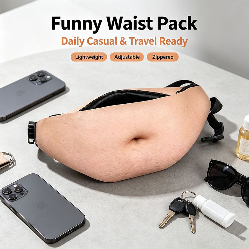 😂 Hilarious Fake Beer Belly Fanny Pack - The Ultimate Gag Gift & Prank Waist Bag 🍺
