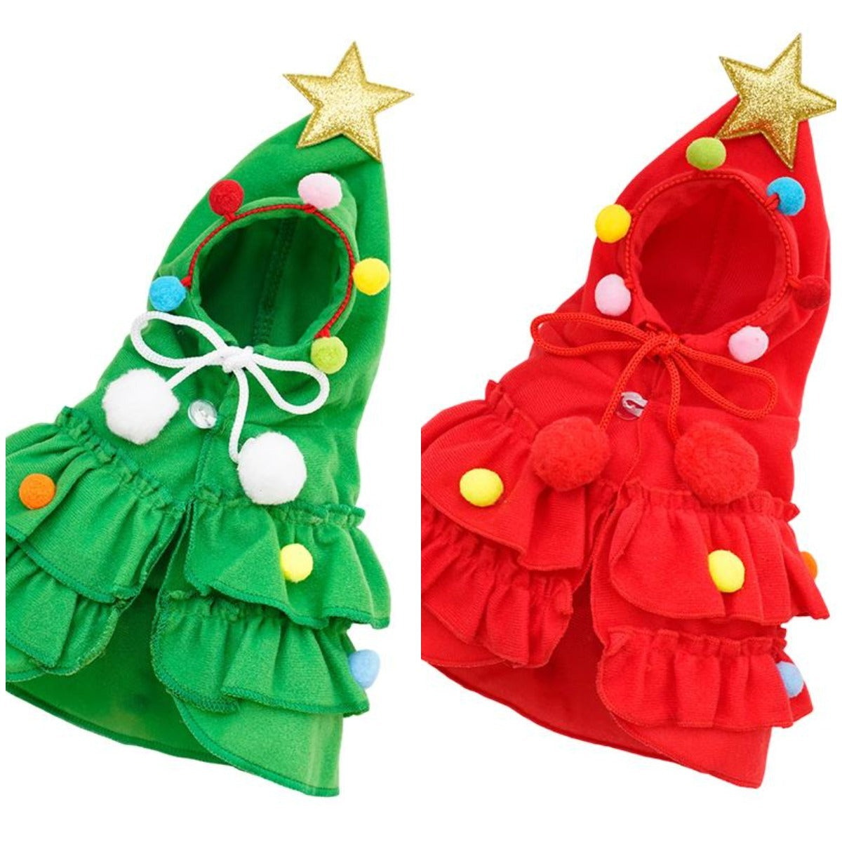 🎄Christmas Tree Pet Cloak Costume | Cute Hooded Dog & Cat Holiday Cape🐶