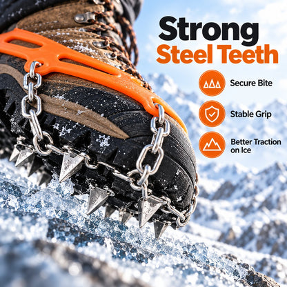 🏔️ Winter Grip You Can Trust! Aggressive Ice & Snow Crampons 🥾 Stainless Steel Spikes for Hiking ❄️
