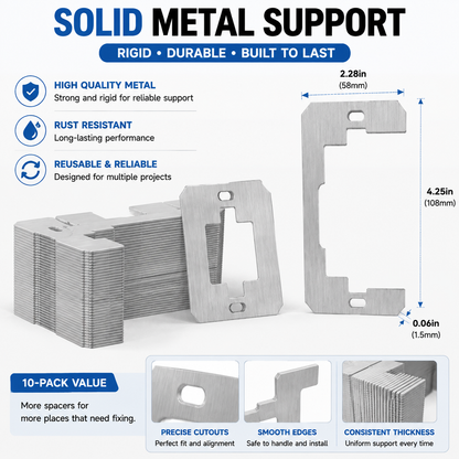 Wall Plate Spacers (Metal) – For Wall Outlet Repair and Securing Loose Outlets