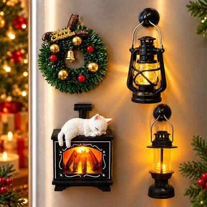 🎅 Christmas Refrigerator Magnets – 3D Resin Holiday Decorations
