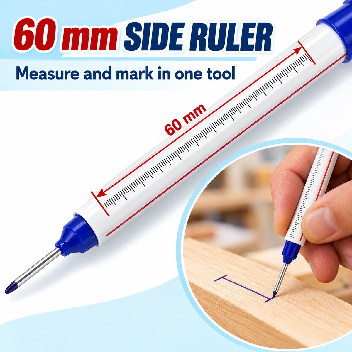 📏 5-Piece Long-Nose Deep-Hole Woodworking Marker Set