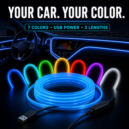 7-Color breathing gradient car ambient lighting