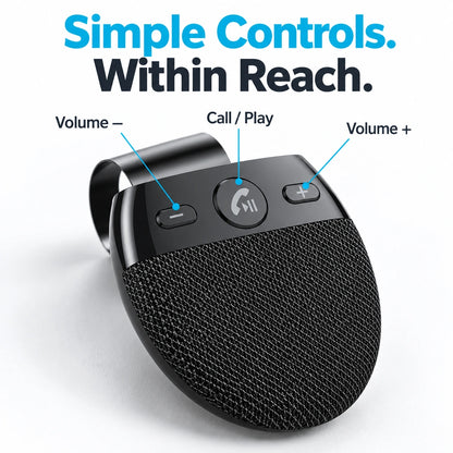 🚗 Bluetooth Car Speakerphone – Sun Visor Hands-Free Calling & Music for Cars Without Bluetooth