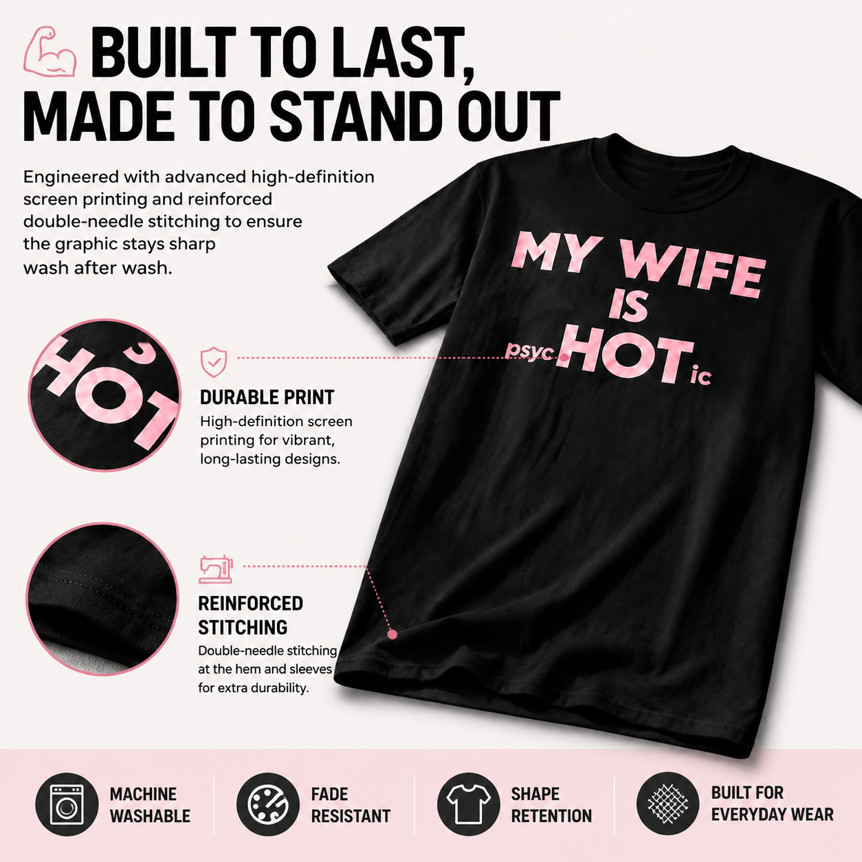 😎"My wife is mentally ill" humorous satirical T-shirt