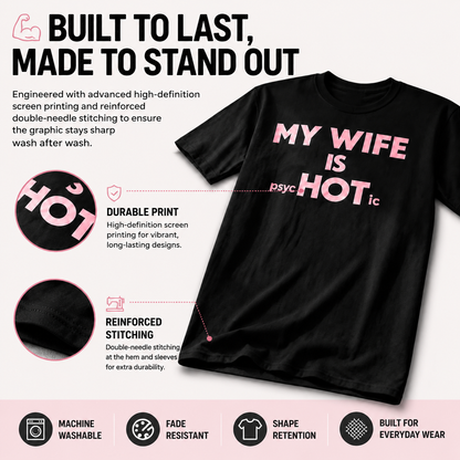 😎"My wife is mentally ill" humorous satirical T-shirt