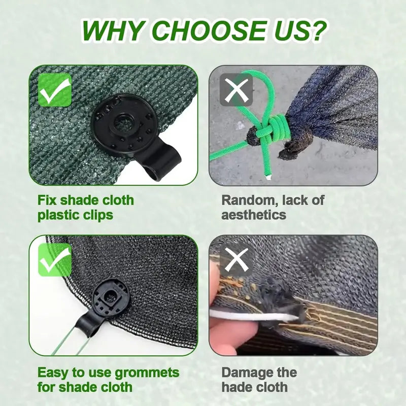 Shade Clothes Clips 50 Pack Black - Heavy Duty Lock Grip
