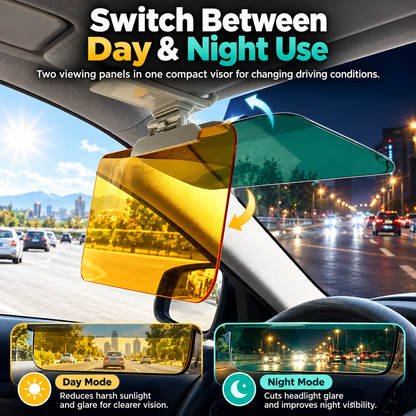 🚘Adjustable Car Anti-Glare Sun Visor, Dual Color Day Night Driving Shield