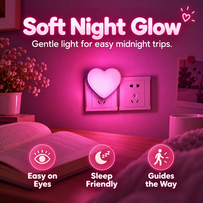 💖2-Pack Heart Shape LED Night Lights
