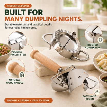 💯 Effortless Dumpling Press & Dough Cutter Kit | Restaurant-Quality at Home 🥟