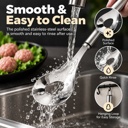 🍖 304 Stainless Steel Meatball Maker Spoon – Easy Press & Shape Tool