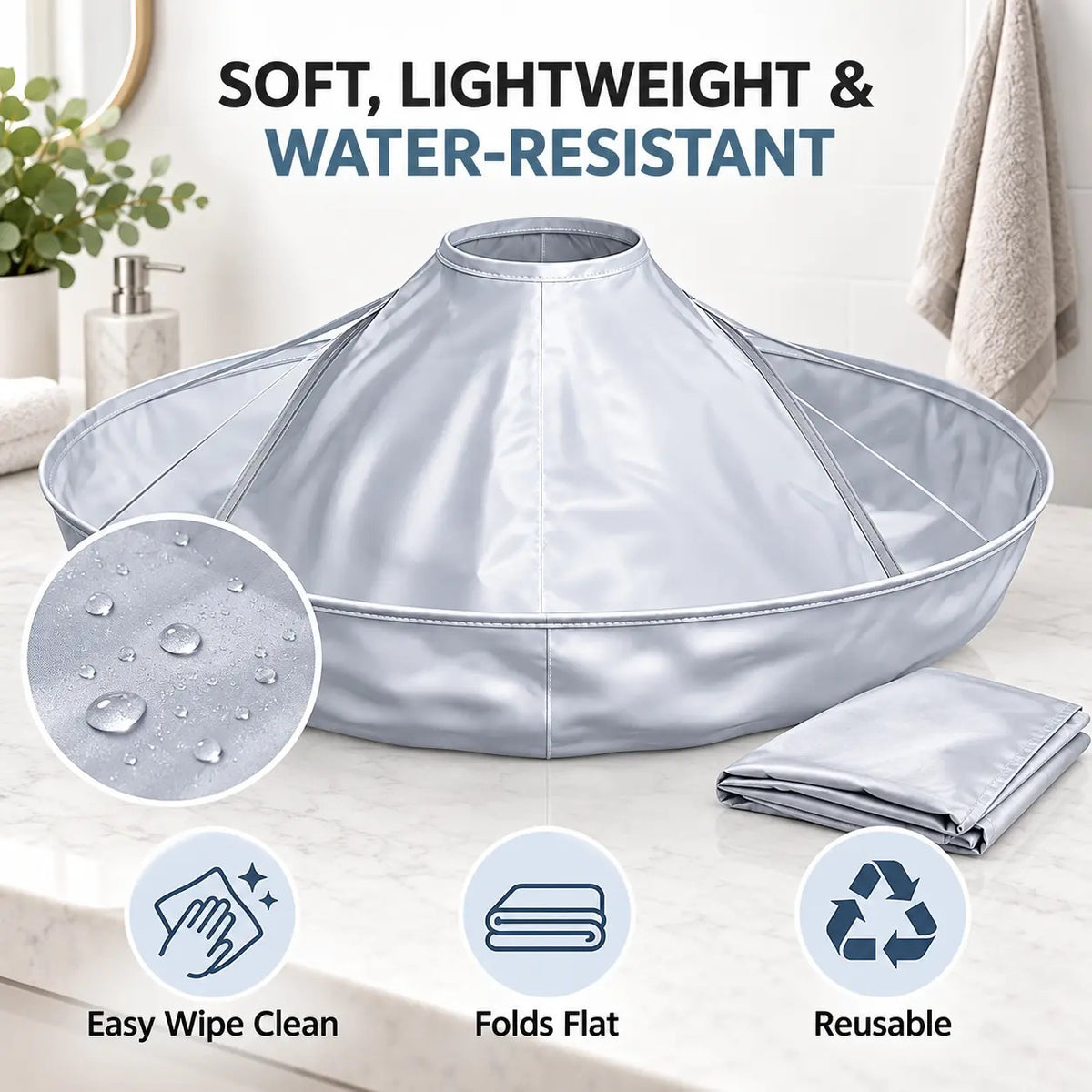 ✂️ Mess-Free Haircut Cape – Foldable Hair Catcher for Easy Cleanup 🧹