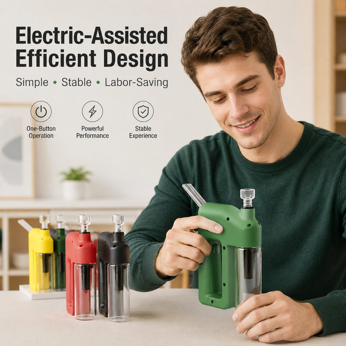 Portable Handheld Electric Filtration Device – Compact Glass Chamber, Electric‑Assisted & Easy‑to‑Clean | Available in 6 Unique Colors