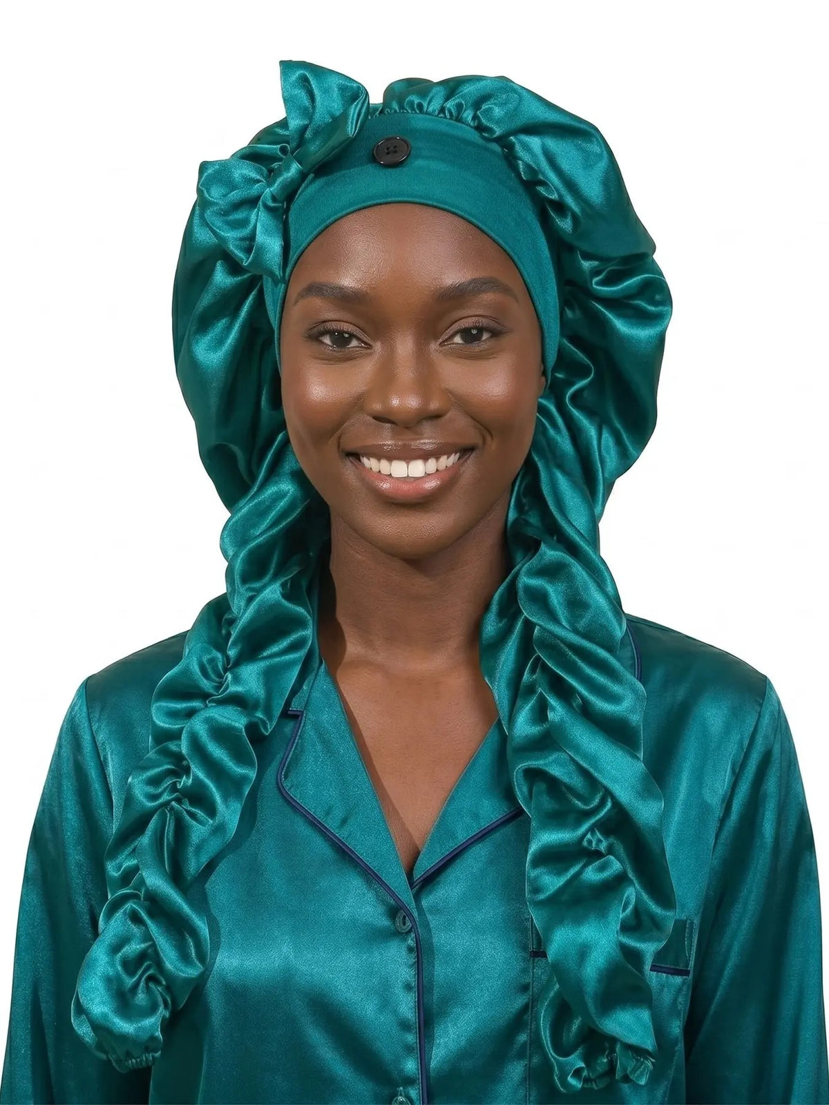 Green long hair bonnet
