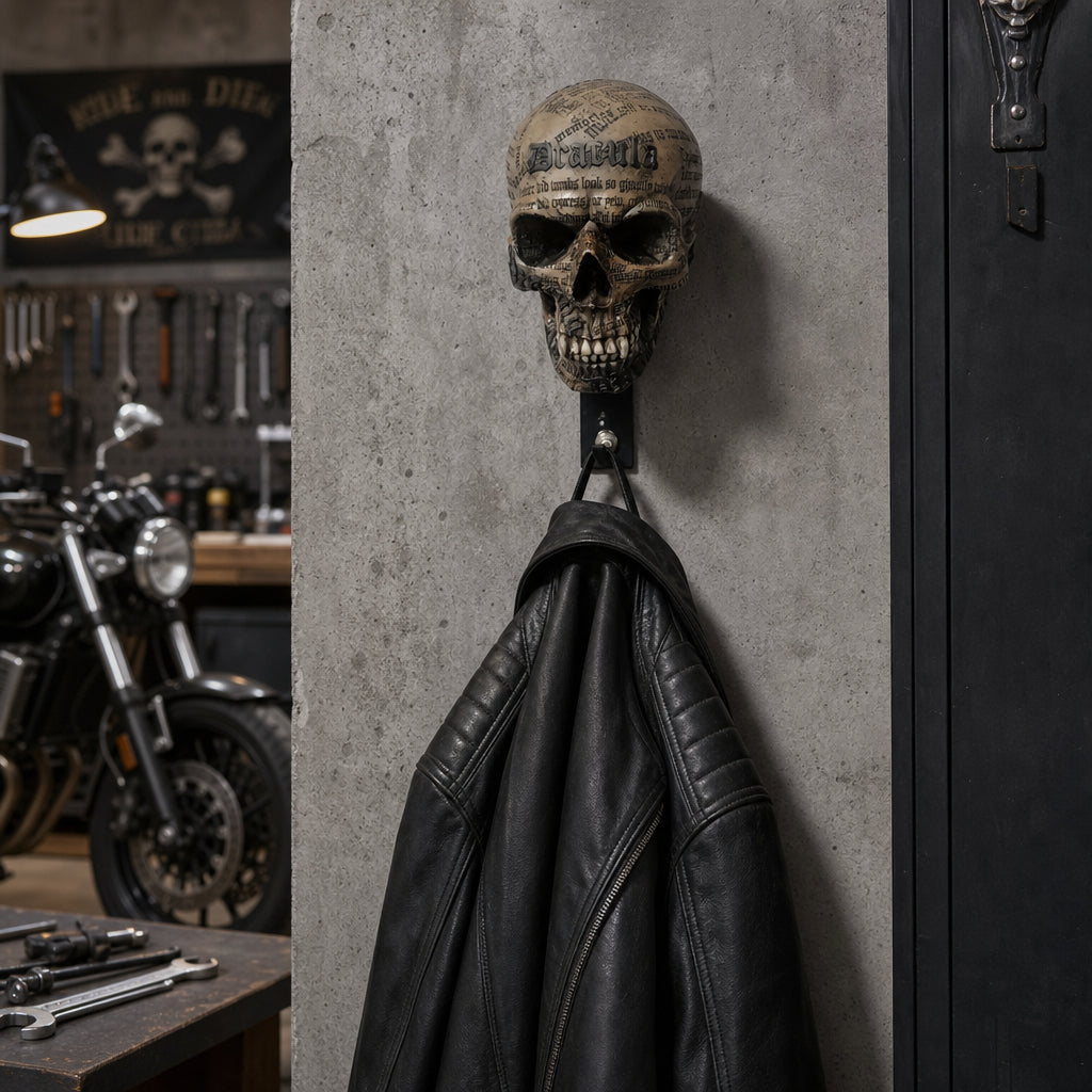 💀 Show Off Your Helmet in Style! Heavy-Duty Skull Helmet Holder & Wall Mount Display 🏍️🔥