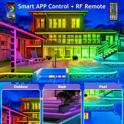 ✨ Permanent Rainbow Outdoor LED Lights – App Controlled & Year-Round Ready 🏡