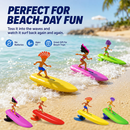 🏄‍♂️ Throw It In & Watch It Surf Back! Battery-Free Mini Wave Surfing Toy 🌊✨