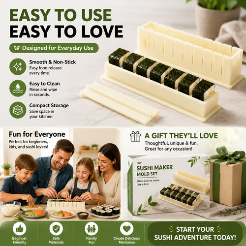 🍣 Easy Sushi Maker Mold – Perfect Homemade Rolls, No Rolling Skills Needed! 🙌