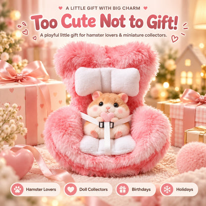 🔥Buy three get one free🐹 Mini Hamster Car Seat & Co-Pilot Feeding Perch – Universal Air Vent Mount & Safety Harness for Small Pets