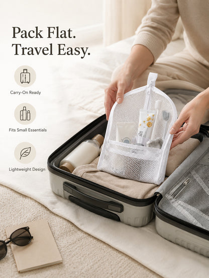 Self-Standing Travel Toiletry Pouch | No Propping, No Digging 🧳