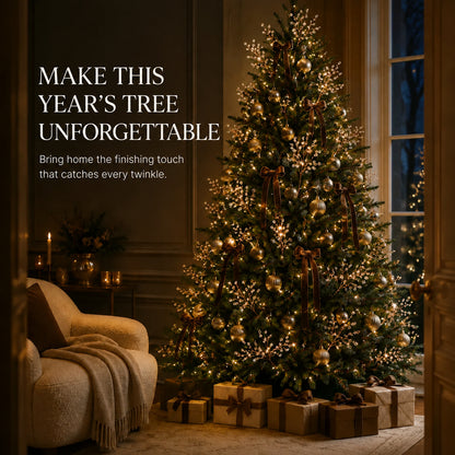 🌟 Elegant Crystal Beaded Branch Picks for Christmas Tree 💎 — Make Every Light Sparkle! 🎁