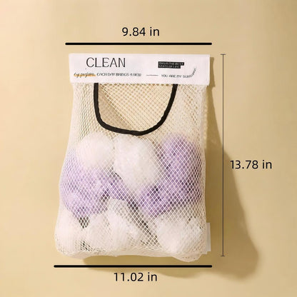 🧹 Declutter Any Space in Seconds! No-Drill Hanging Mesh Storage Bag & Wall Organizer ✨
