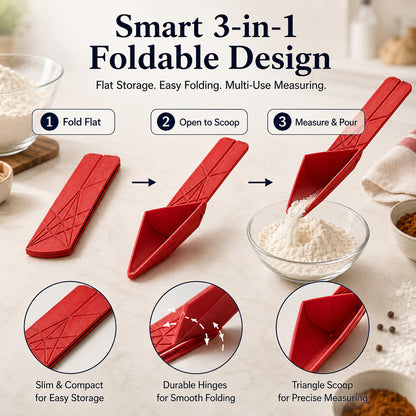 🔥 3-in-1 Space-Saving Foldable Measuring Spoon | Ultimate Kitchen Gadget ✨