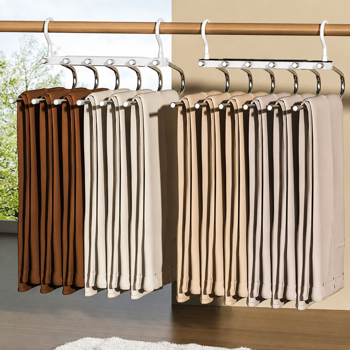 Space Saving 6-Layer Pants Hanger for Storage Organization