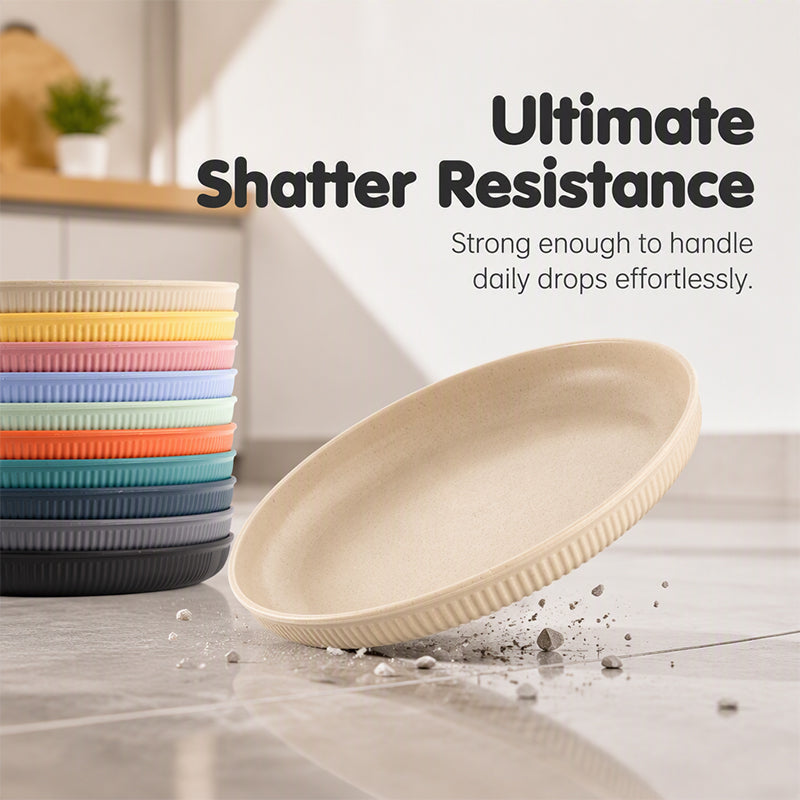 🍽️ Never Worry About Broken Dishes Again! Unbreakable Wheat Straw Dinner Plates 🌾✨