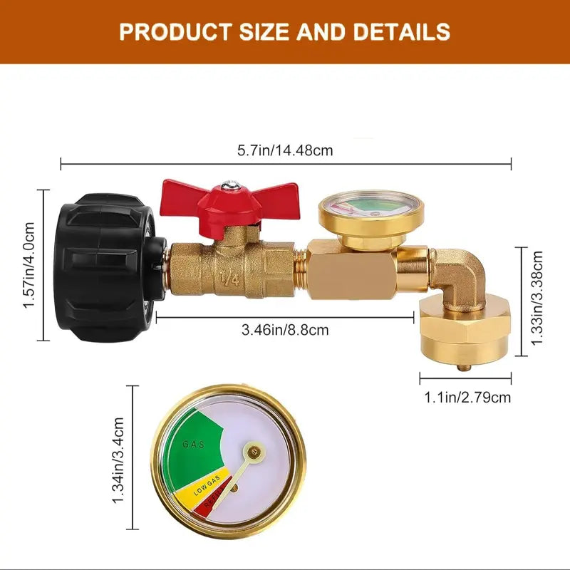 💰⛽ Propane Refill Adapter with Valve & Gauge