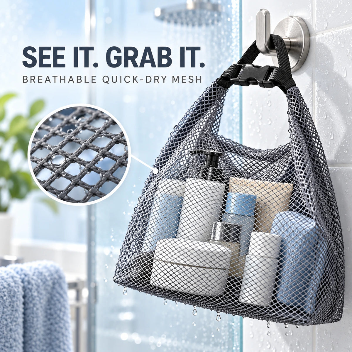 🧴Water-Resistant Travel Toiletry Caddy Set – Large & Small