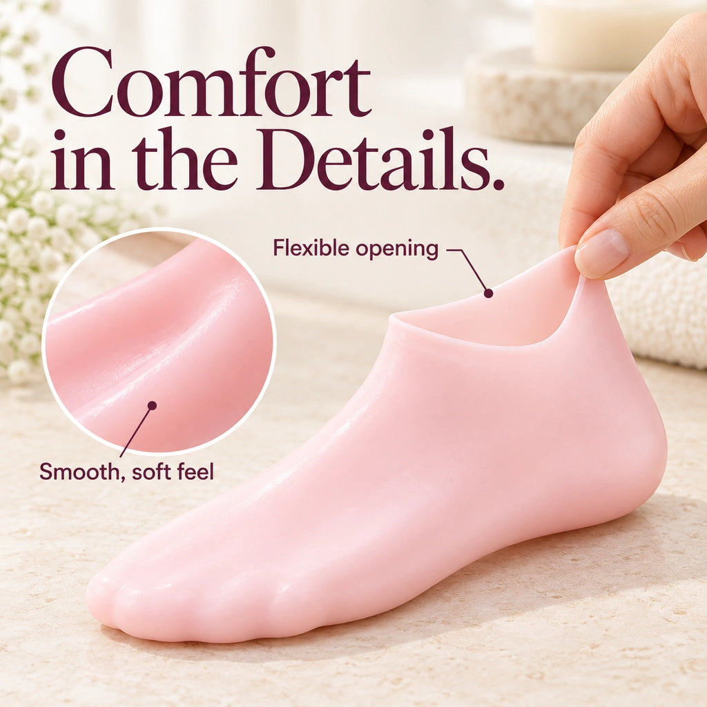 🦶 Reusable Silicone Moisturizing Socks for Dry, Rough Feet – Soft & Stretchy, 1 Pair
