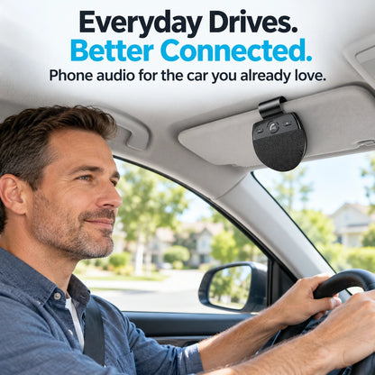 🚗 Bluetooth Car Speakerphone – Sun Visor Hands-Free Calling & Music for Cars Without Bluetooth