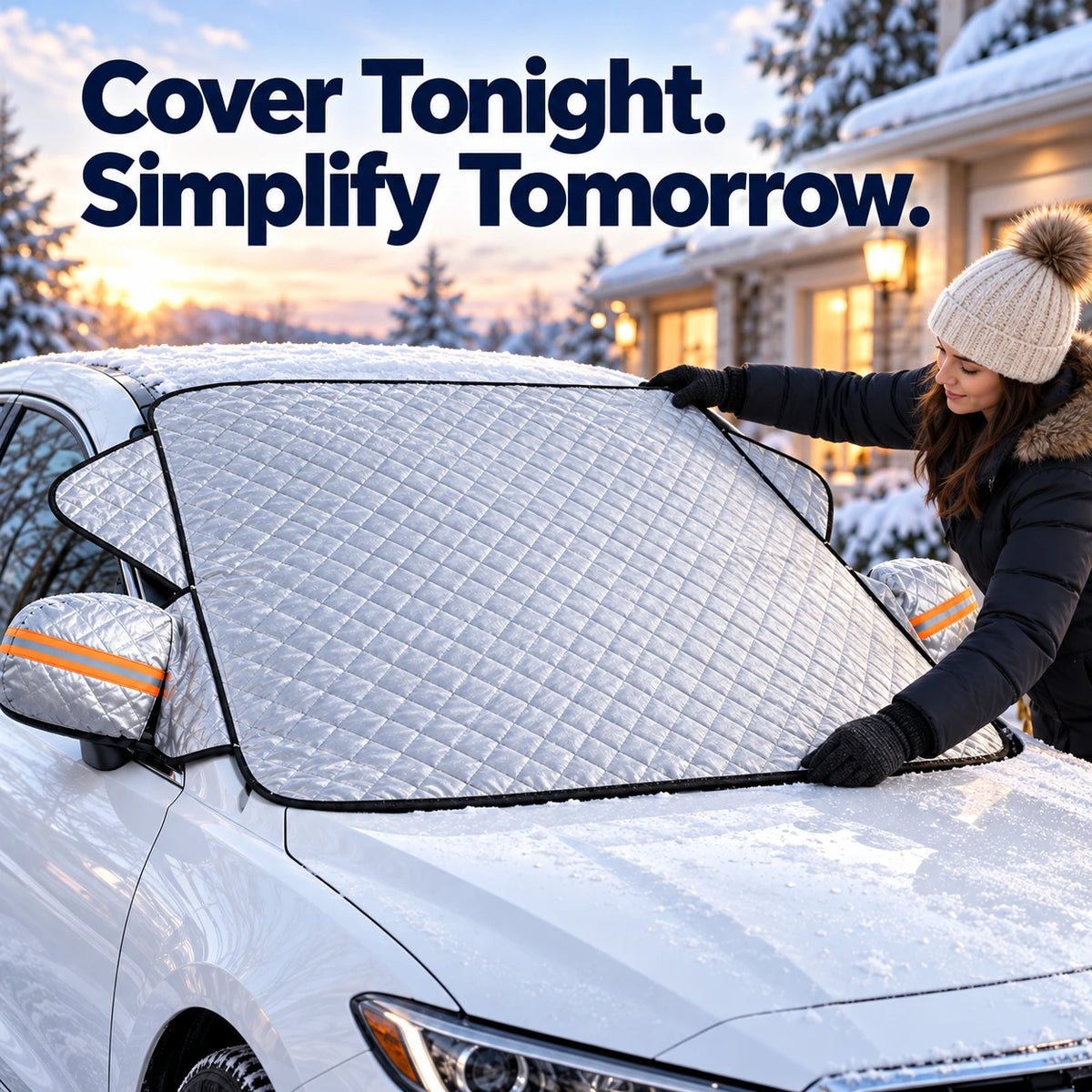 🚘Magnetic-attach windshield snow shield