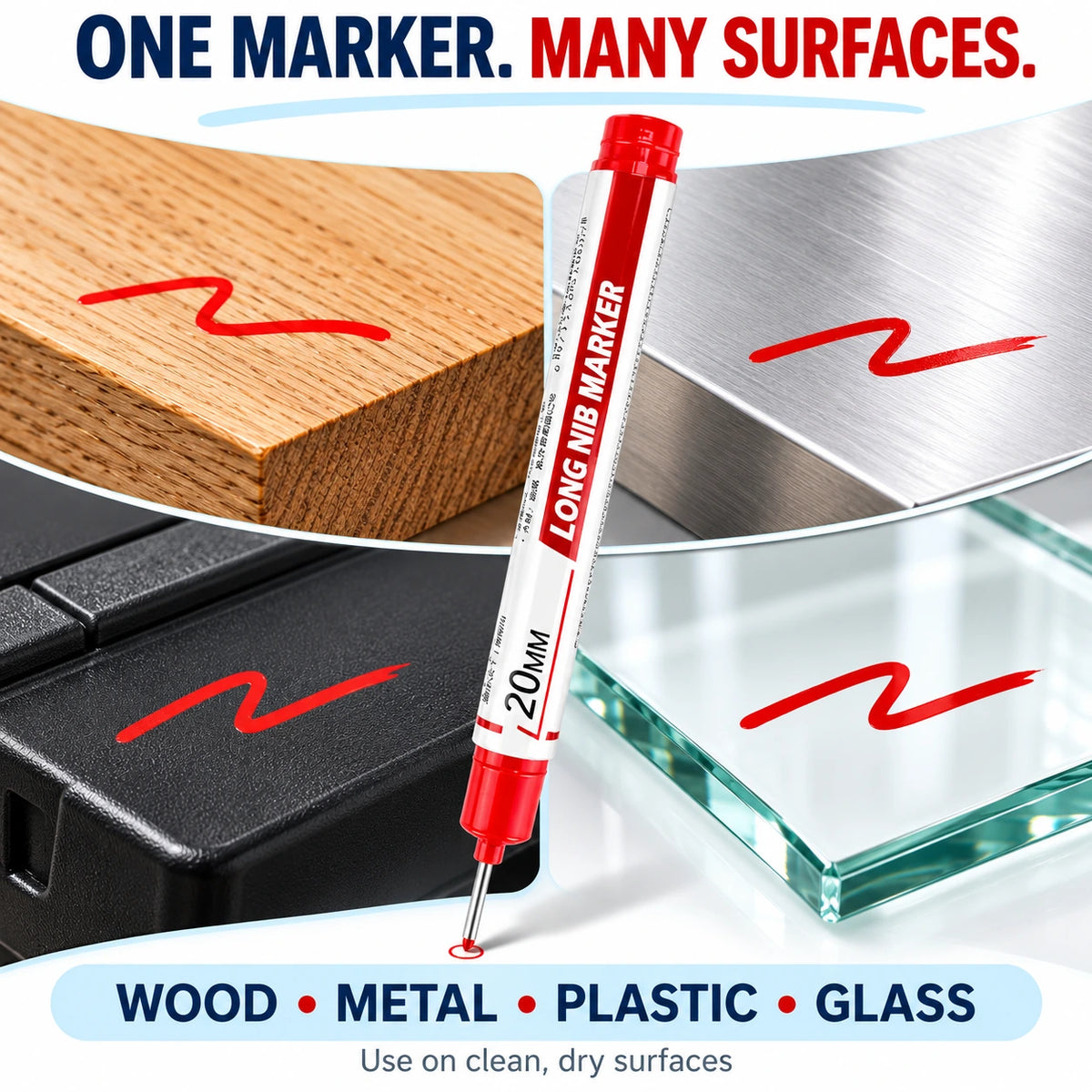 📏 5-Piece Long-Nose Deep-Hole Woodworking Marker Set