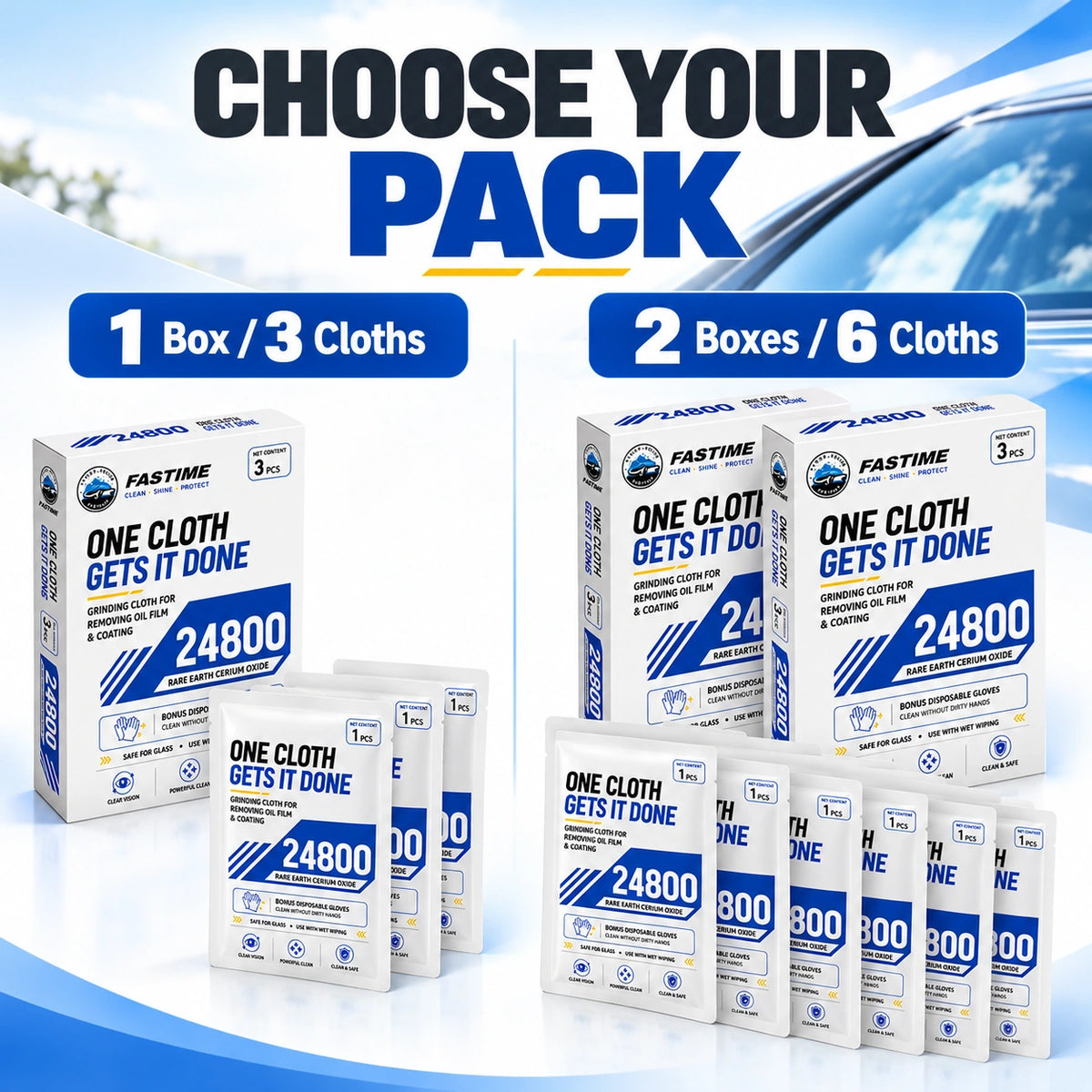 💧Windshield Oil Film & Water Spot Remover Cloths