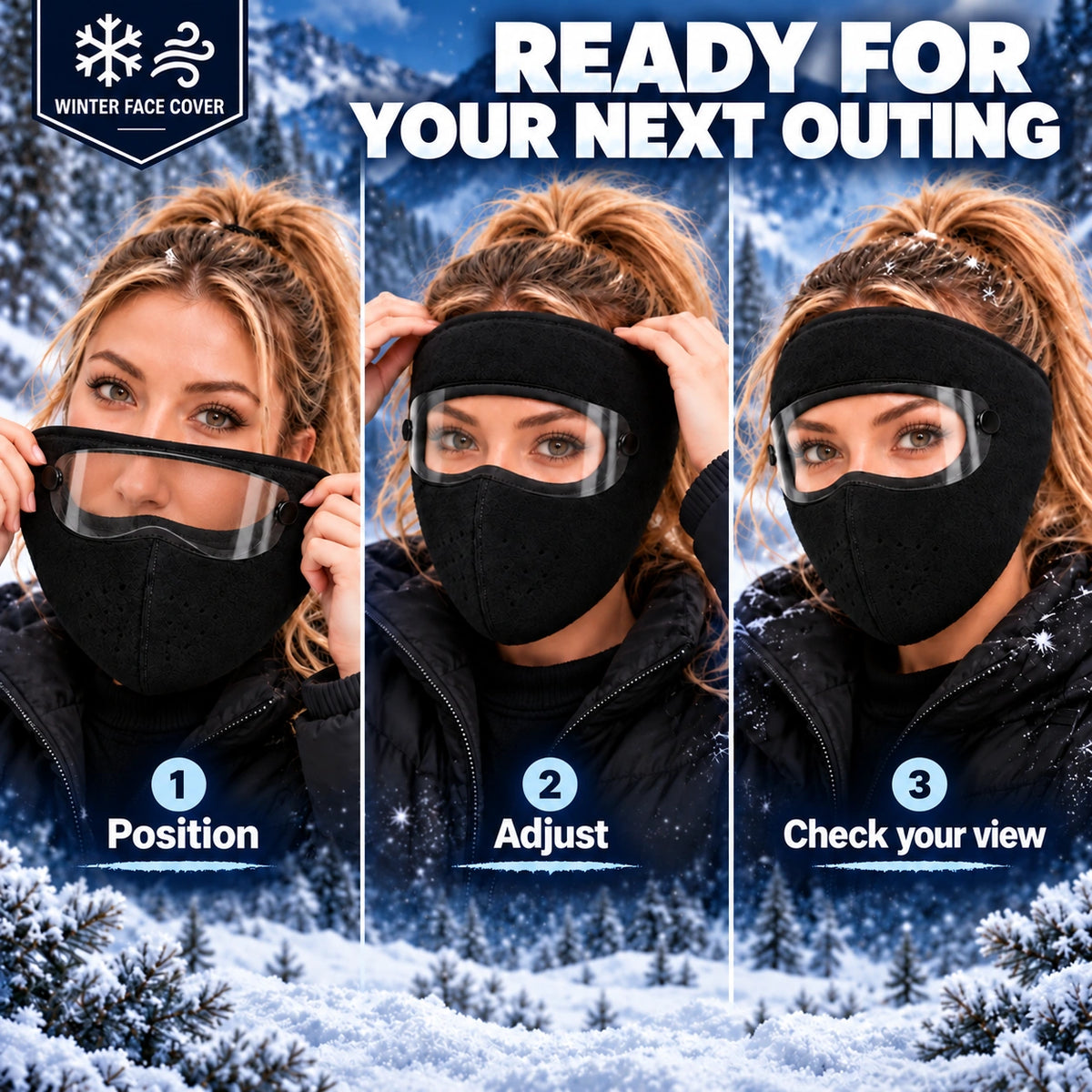 🧣Winter Fleece Face Mask (2-Pack, with Detachable Goggles)