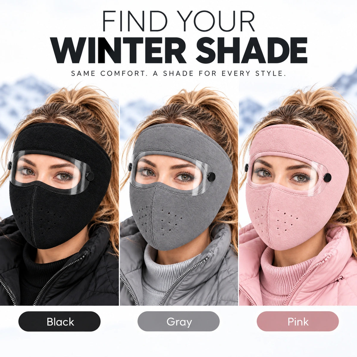 🧣Winter Fleece Face Mask (2-Pack, with Detachable Goggles)