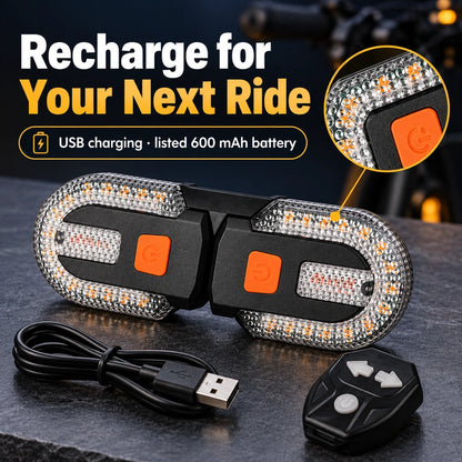 🚲Wireless Bike Turn Signal Tail Light with Handlebar Remote