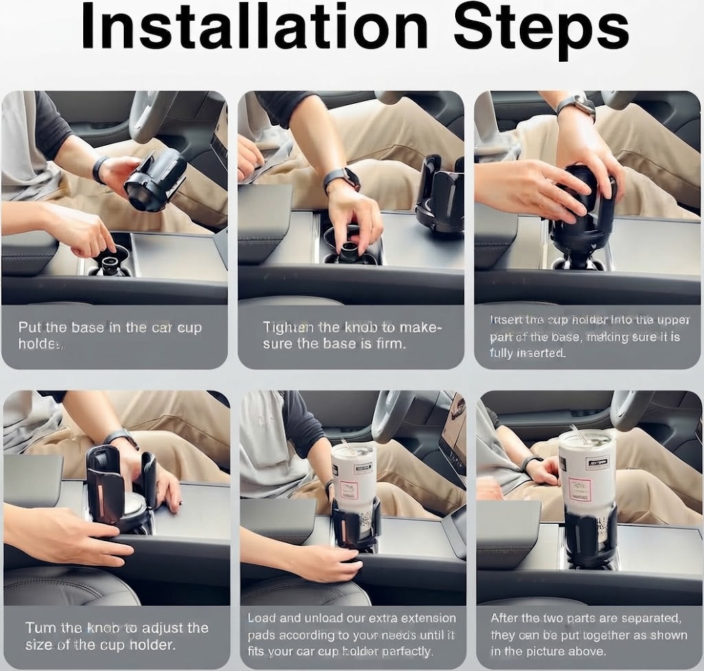 🥤🔧Multi-functional car cup holder - adjustable and expandable