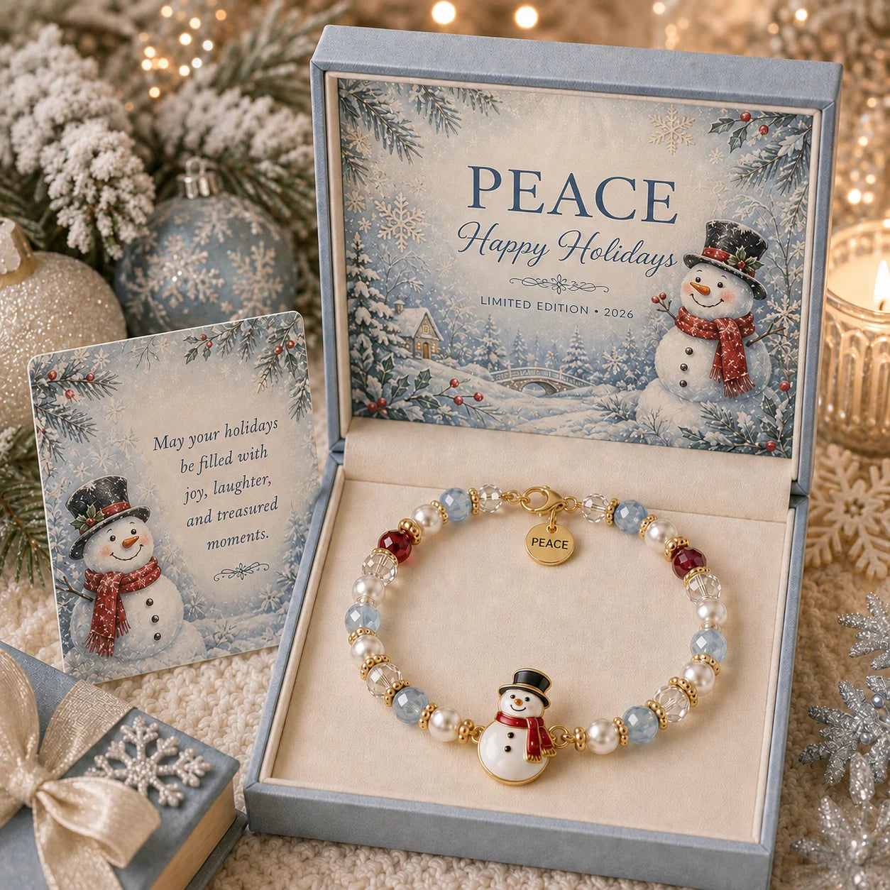 🌟 Festive Santa Claus Beaded Bracelet Gift Box 🎄 — Spread Joy & Blessings This Season! 💖