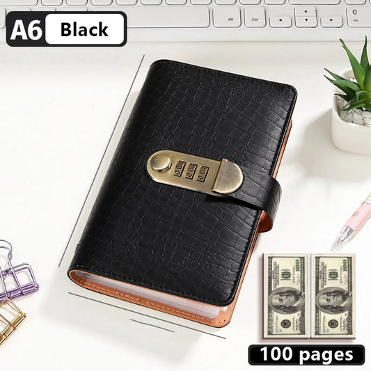 🔒 Secure Your Cash in Style! Lockable A6 Savings Notebook with 3-Digit Combination Lock 💸