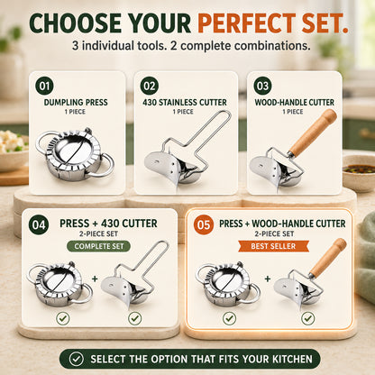 💯 Effortless Dumpling Press & Dough Cutter Kit | Restaurant-Quality at Home 🥟