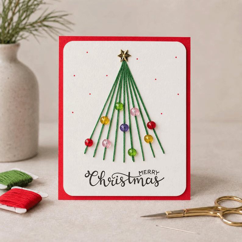 DIY Christmas Thread Art Card Kit – Stitch Magical Holiday Cards