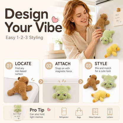 ✨ Super Cute & Squishy! — Velvet Forest Magnetic Plushie Fridge Magnet Doll 🧸💖