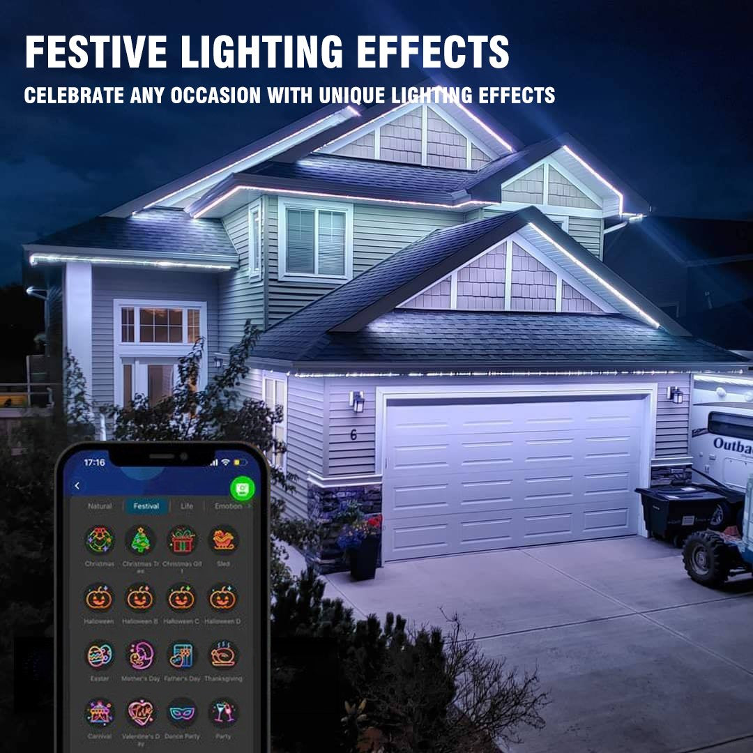 ✨ Permanent Rainbow Outdoor LED Lights – App Controlled & Year-Round Ready 🏡