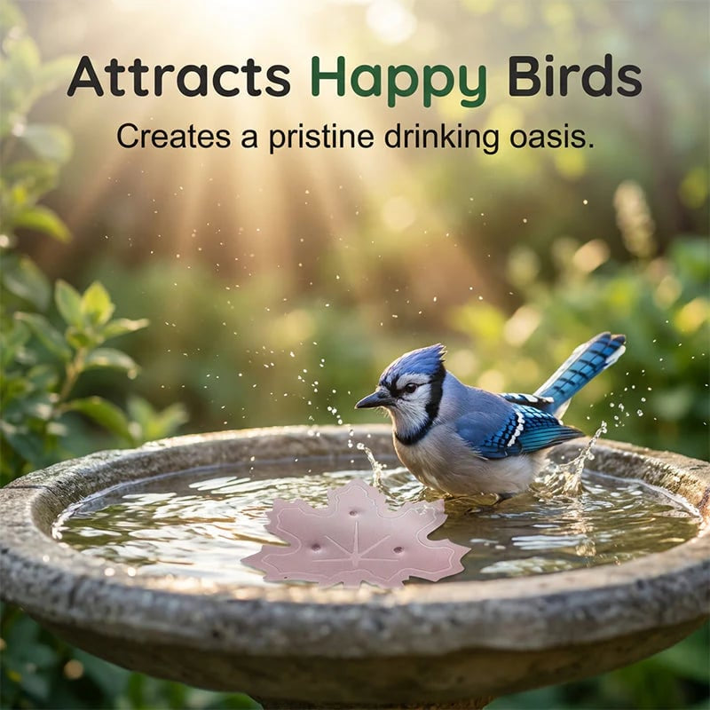 🍃 Keep Bird Bath Water Crystal Clear! — Universal Copper Leaf Bird Bath Purifier 💧✨