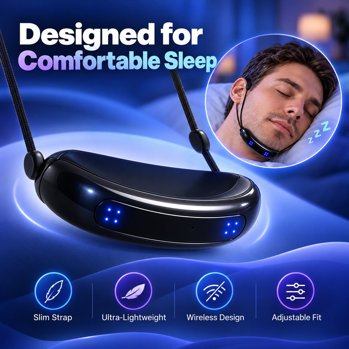 😴 Smart Electric Anti-Snore Device – Automatic Detection for Quiet Deep Sleep! 🌙